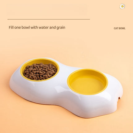 Double Pet Bowl Set – Egg Yolk Design
