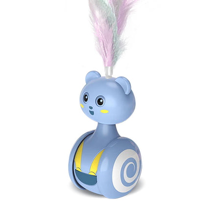 Interactive Cat Rolling Toy with Feather