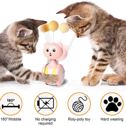 Interactive Cat Rolling Toy with Feather
