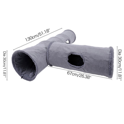Plush Cat Tunnel with Peek Hole & Toy Ball