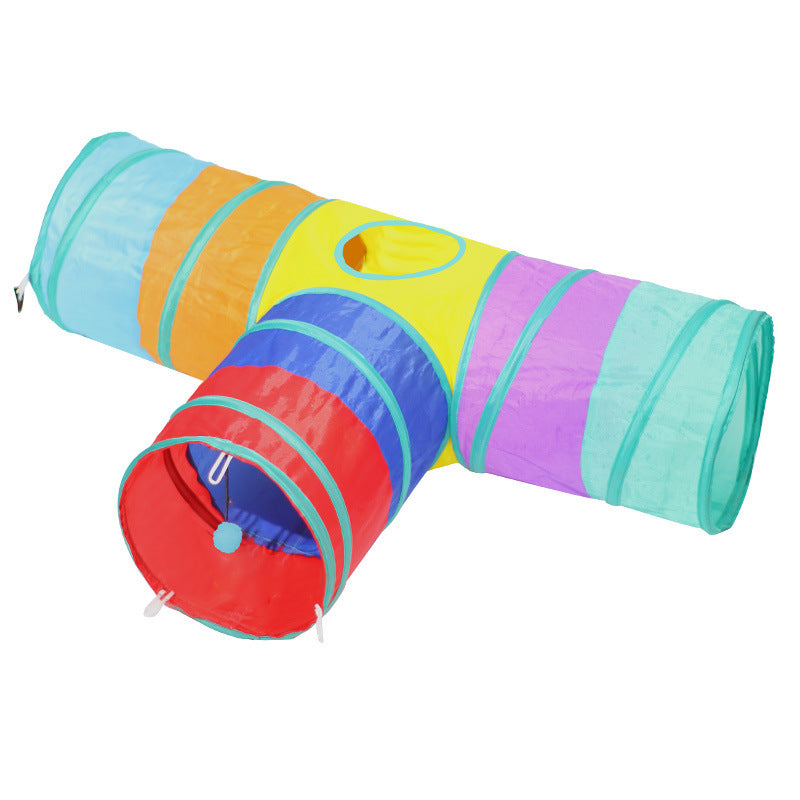 3-Way Cat Tunnel with Toy Ball