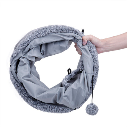Plush Cat Tunnel with Peek Hole & Toy Ball