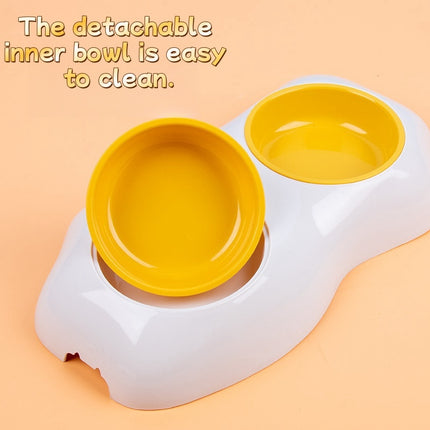 Double Pet Bowl Set – Egg Yolk Design