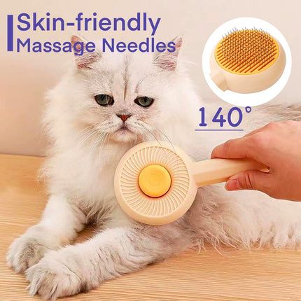 2-in-1 Self-Cleaning Grooming Brush for Cats & Dogs – Massage, Detangle & Fur Remover”