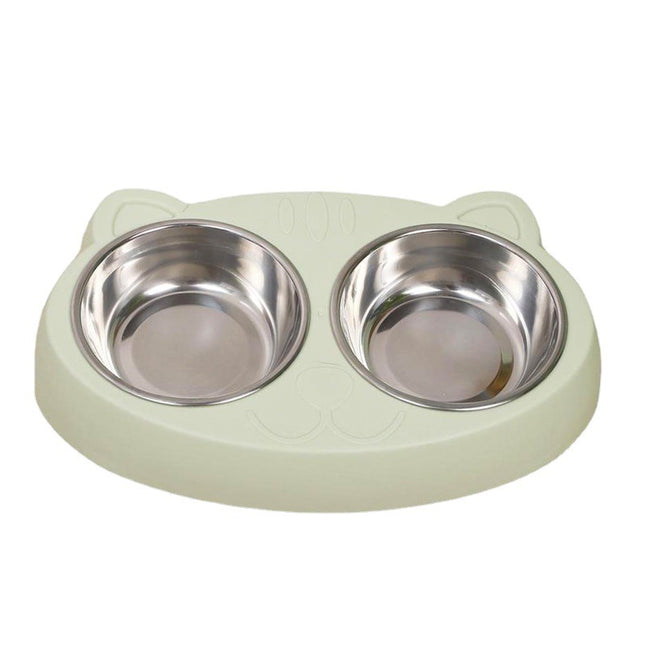 Double Stainless Steel Pet Bowls – Cute Ear Design