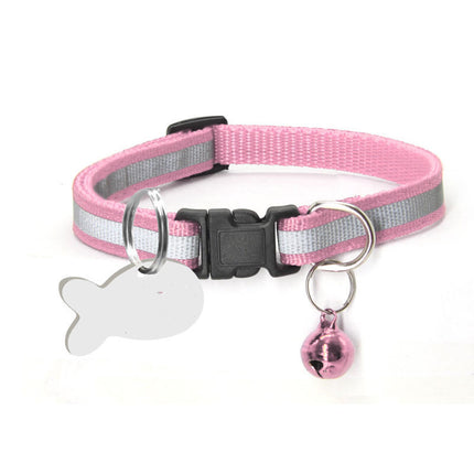 Reflective Nylon Pet Collar – Adjustable Safety Collar for Dogs & Cats