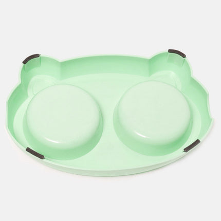 Double Stainless Steel Pet Bowls – Cute Ear Design