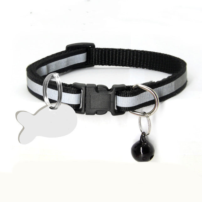 Reflective Nylon Pet Collar – Adjustable Safety Collar for Dogs & Cats