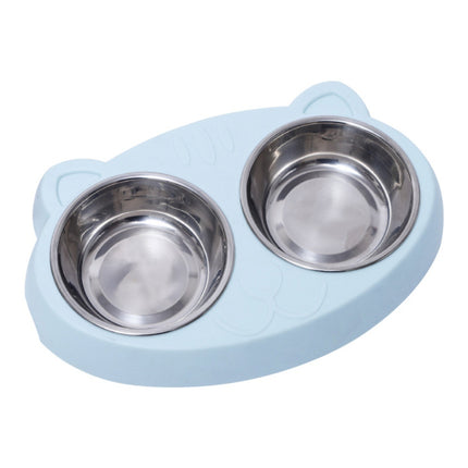 Double Stainless Steel Pet Bowls – Cute Ear Design