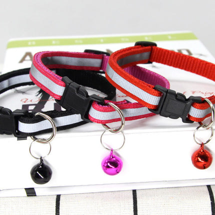 Reflective Nylon Pet Collar – Adjustable Safety Collar for Dogs & Cats