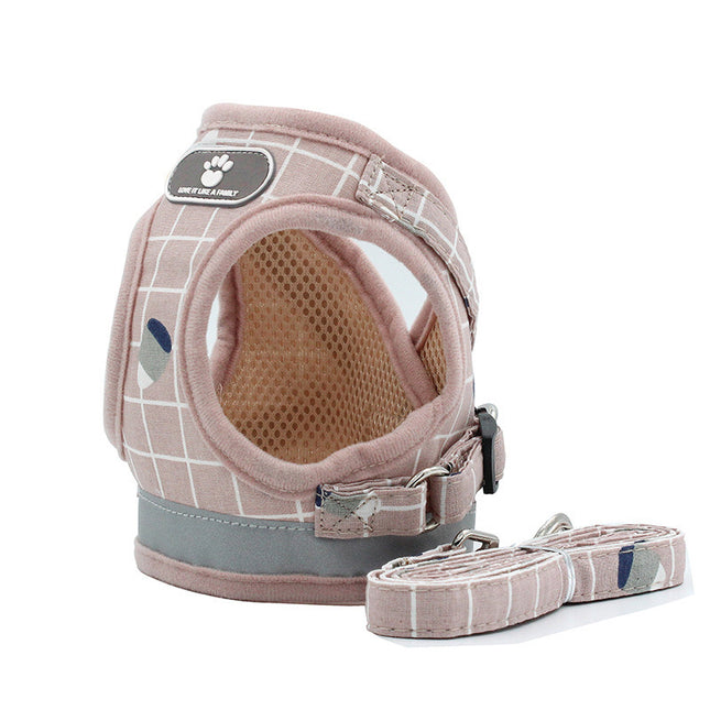 Soft Breathable Pet Harness & Leash Set – Reflective, Lightweight & Stylish (XS–XL)