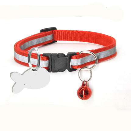Reflective Nylon Pet Collar – Adjustable Safety Collar for Dogs & Cats
