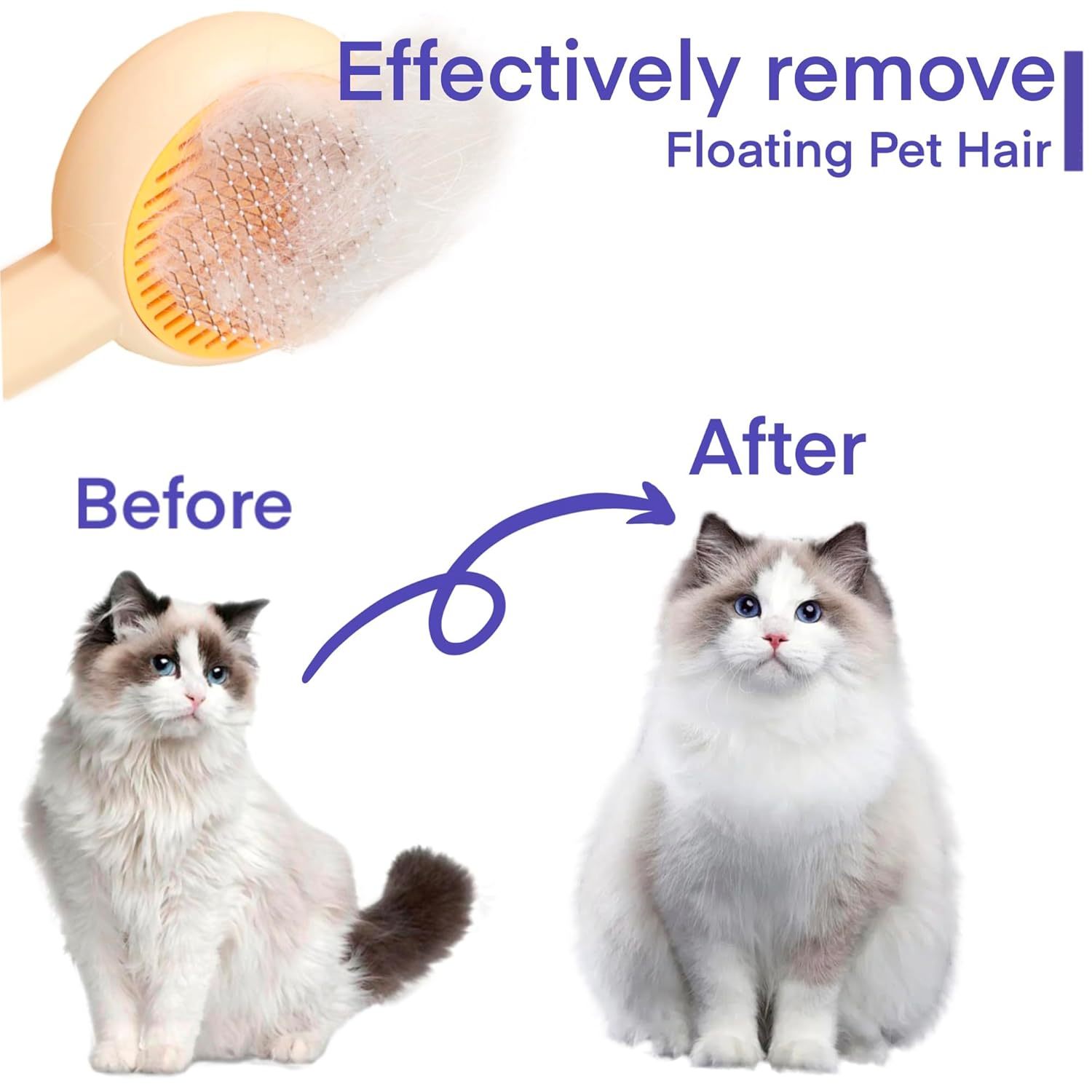 2-in-1 Self-Cleaning Grooming Brush for Cats & Dogs 