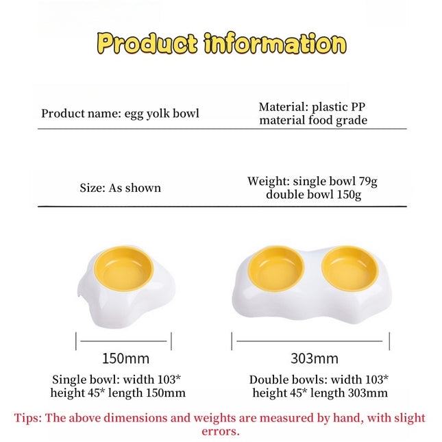 Double Pet Bowl Set – Egg Yolk Design