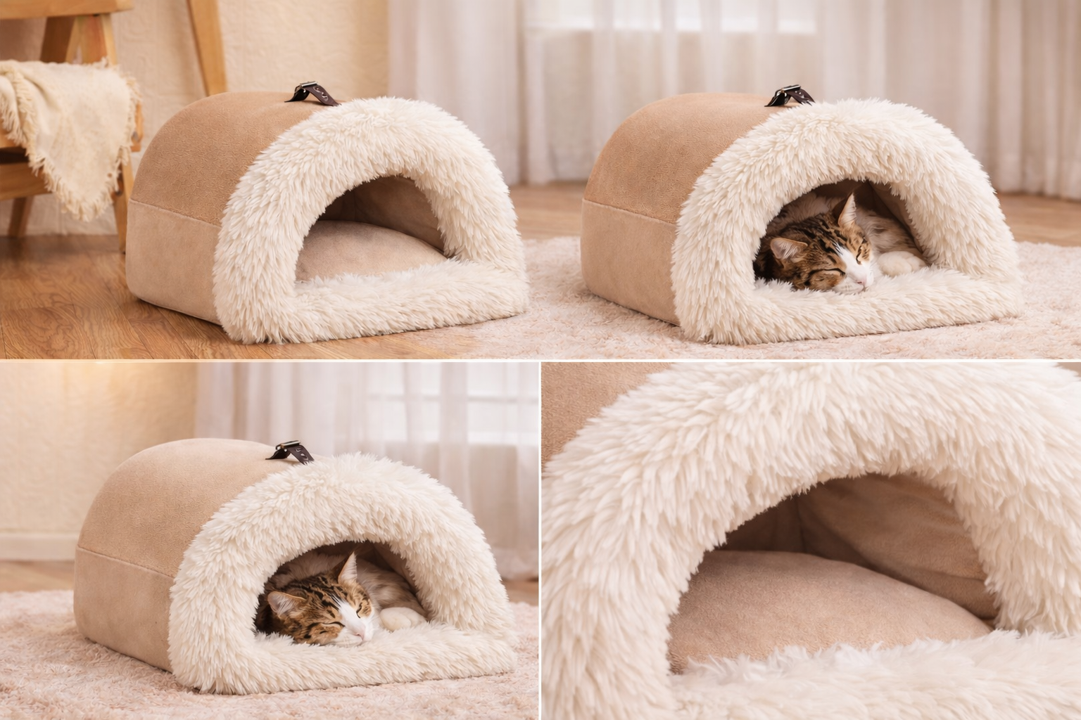 Fluffy Pet Cave – Cozy Calming Cat Bed