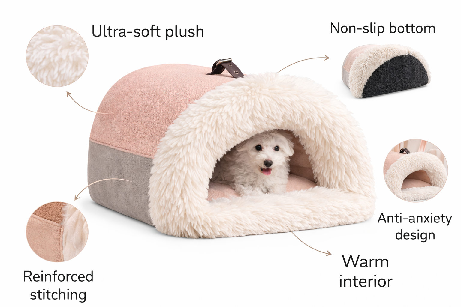 Fluffy Pet Cave – Cozy Calming Cat Bed