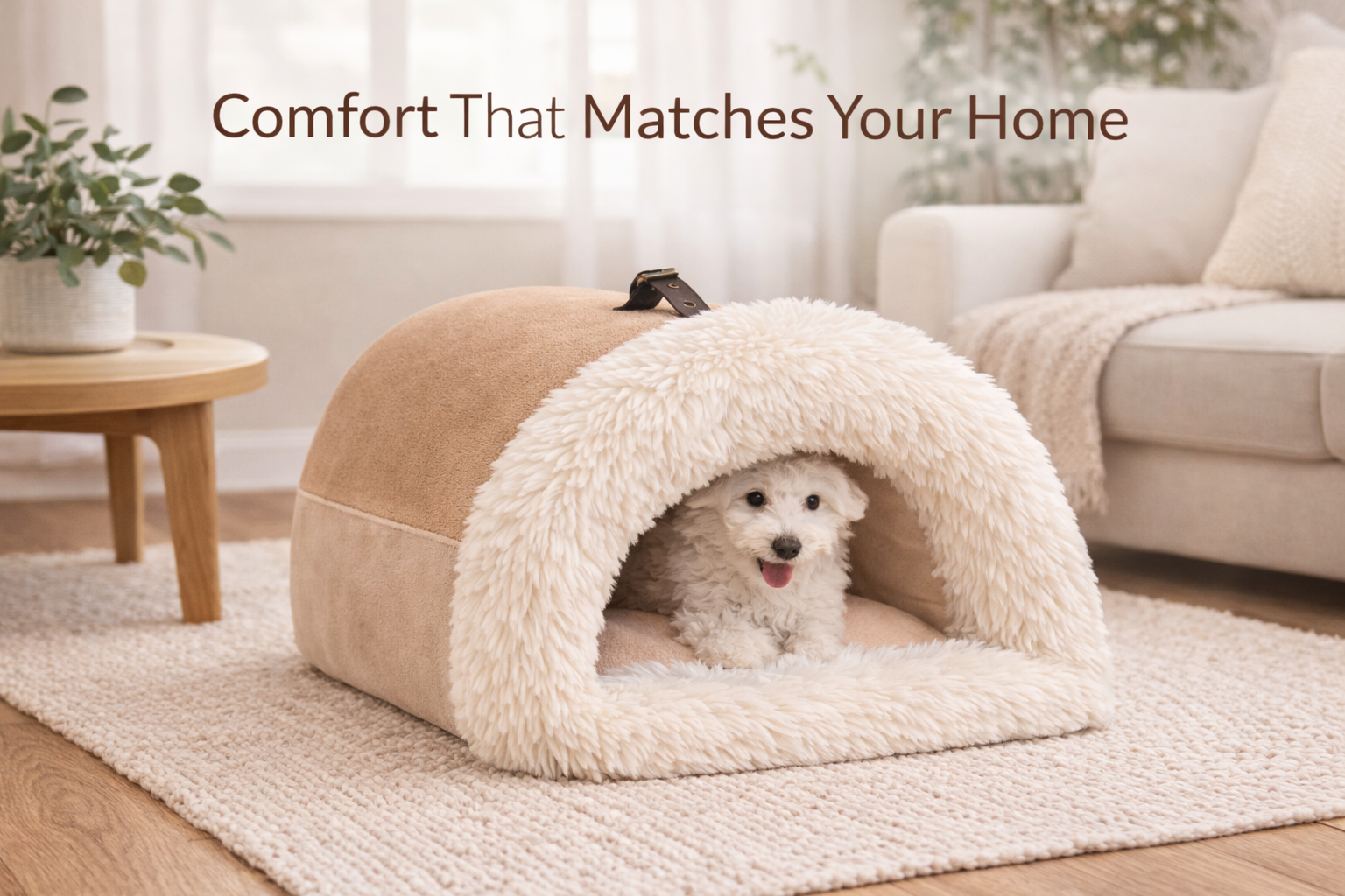 Fluffy Pet Cave – Cozy Calming Cat Bed