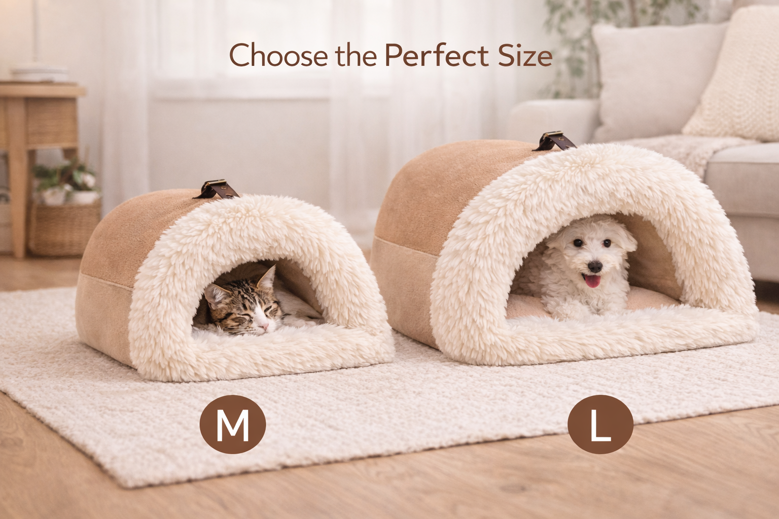 Fluffy Pet Cave – Cozy Calming Cat Bed