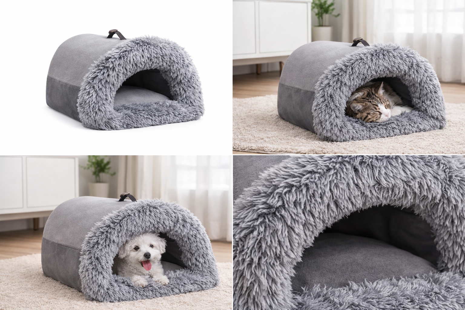 Fluffy Pet Cave – Cozy Calming Cat Bed