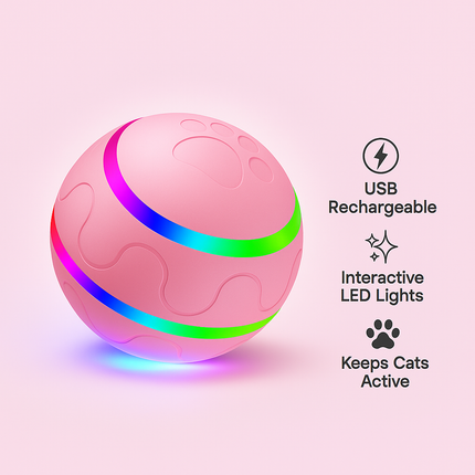 Smart Cat Toy Ball – USB Rechargeable Self-Rotating Interactive Ball
