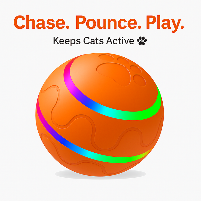 Smart Cat Toy Ball – USB Rechargeable Self-Rotating Interactive Ball