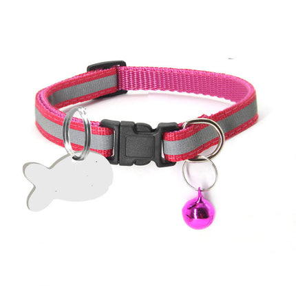 Reflective Nylon Pet Collar – Adjustable Safety Collar for Dogs & Cats