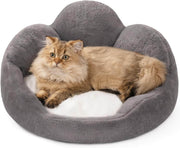 Comfy Flower Pet Bed Plush Washable Sofa for Cats & Small Dogs Gray 23