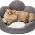 Comfy Flower Pet Bed – Plush Washable Sofa for Cats & Small Dogs (Gray, 23″)