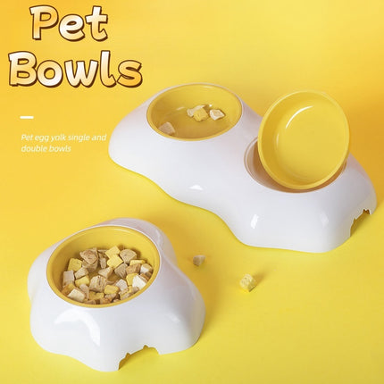 Double Pet Bowl Set – Egg Yolk Design