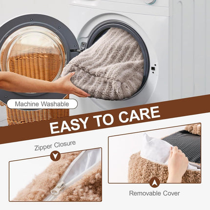 Orthopedic Cat & Small Dog Couch – Washable Bed with Non-Slip Base (Brown, 26″