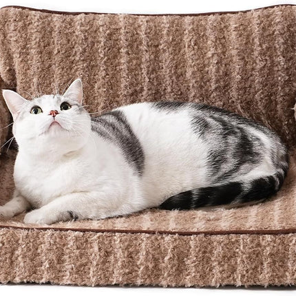 Orthopedic Cat & Small Dog Couch – Washable Bed with Non-Slip Base (Brown, 26″