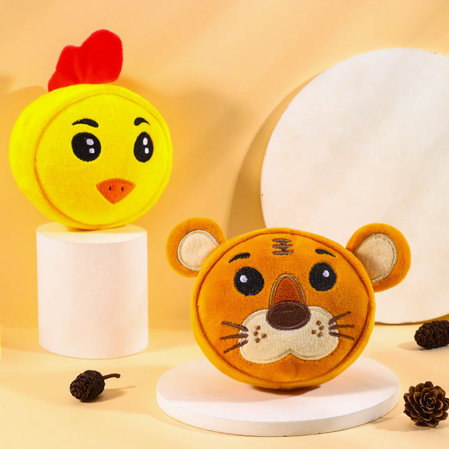 Cartoon Plush Dog Toy – Squeaky & Bite-Resistant