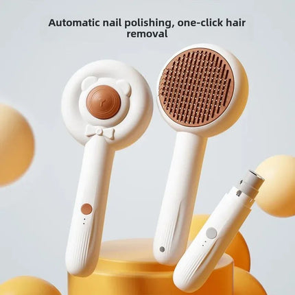 2-in-1 Electric Pets: Nail Trimmer & Soft Brush – Care & Relax Your Furry